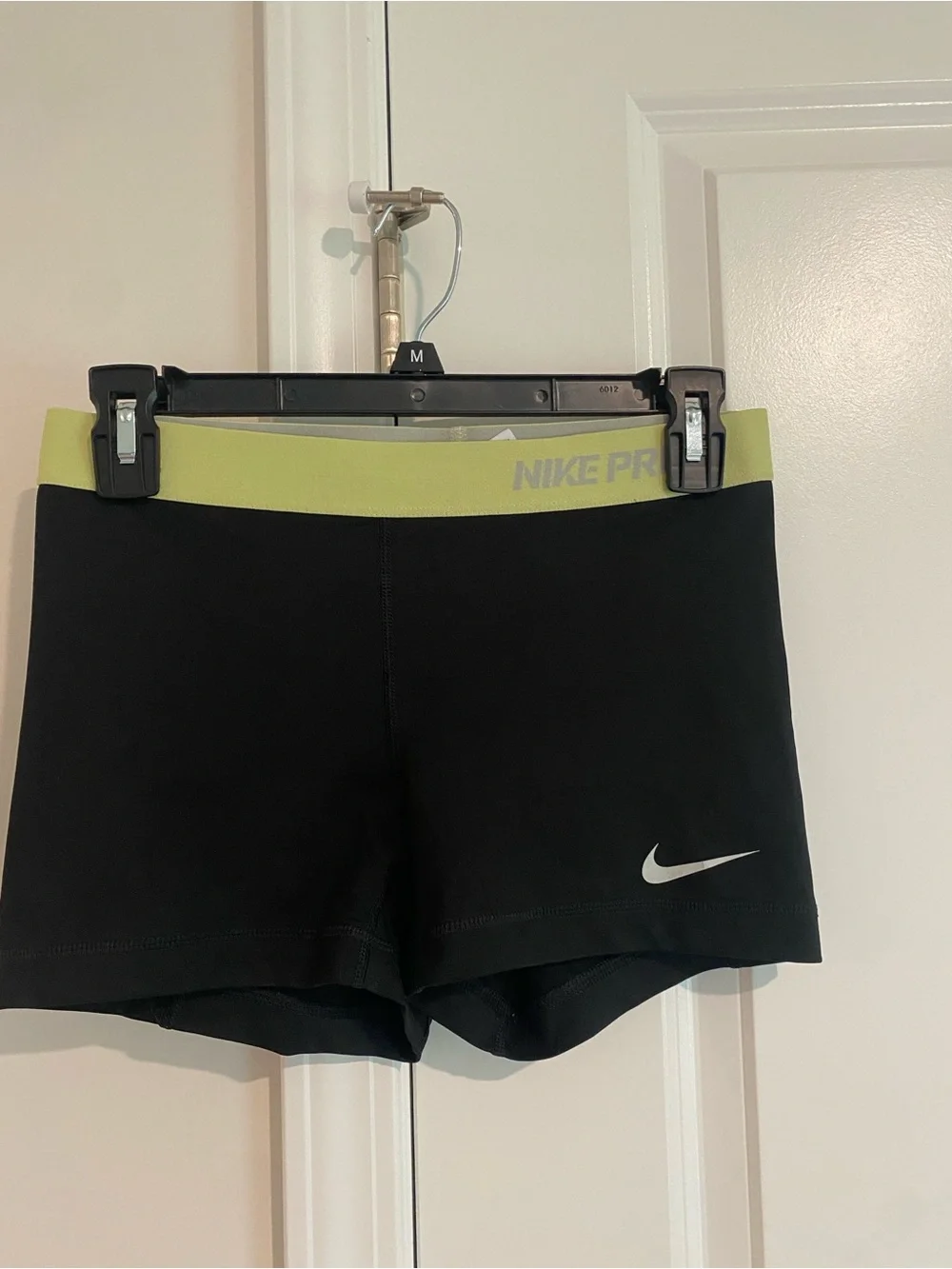 Nike Pro Black Bike Shorts with Lime Waistband